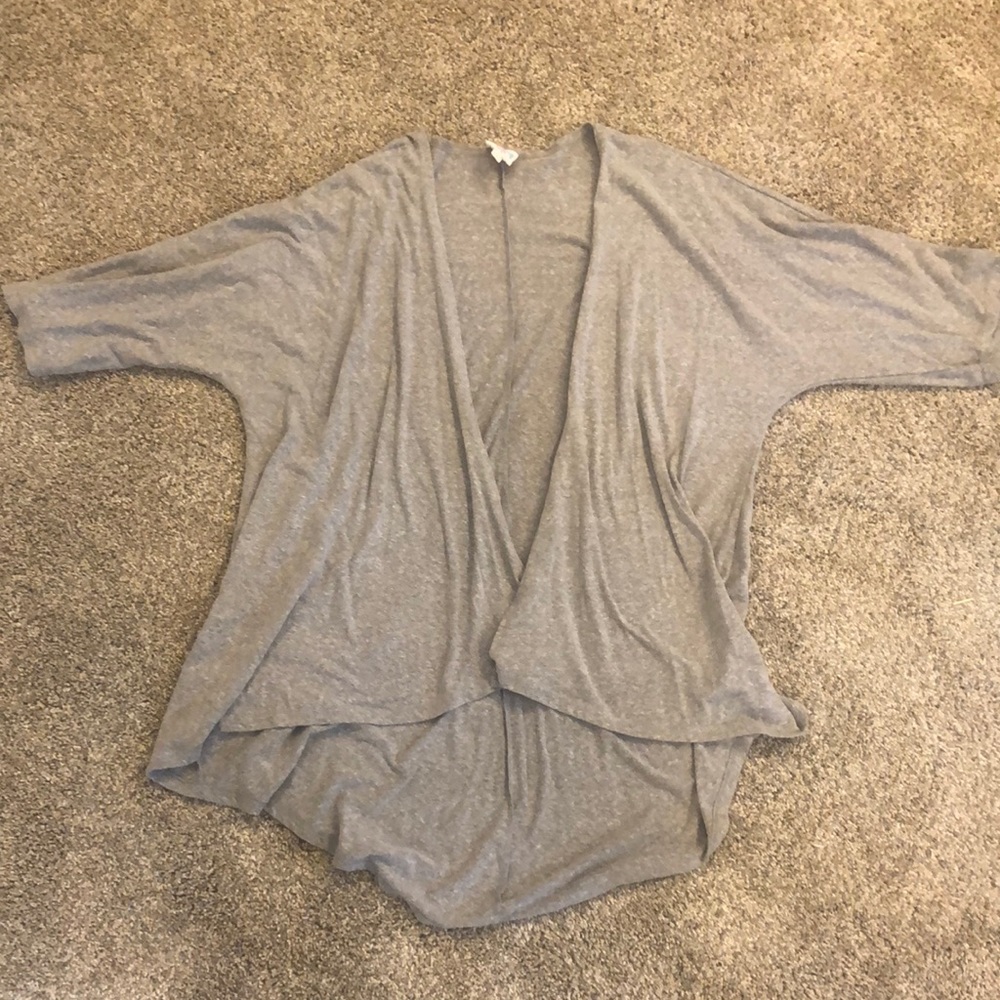 Short sleeve open front sweater